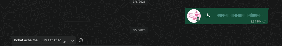 WhatsApp review screenshot