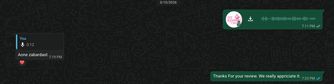 WhatsApp review screenshot
